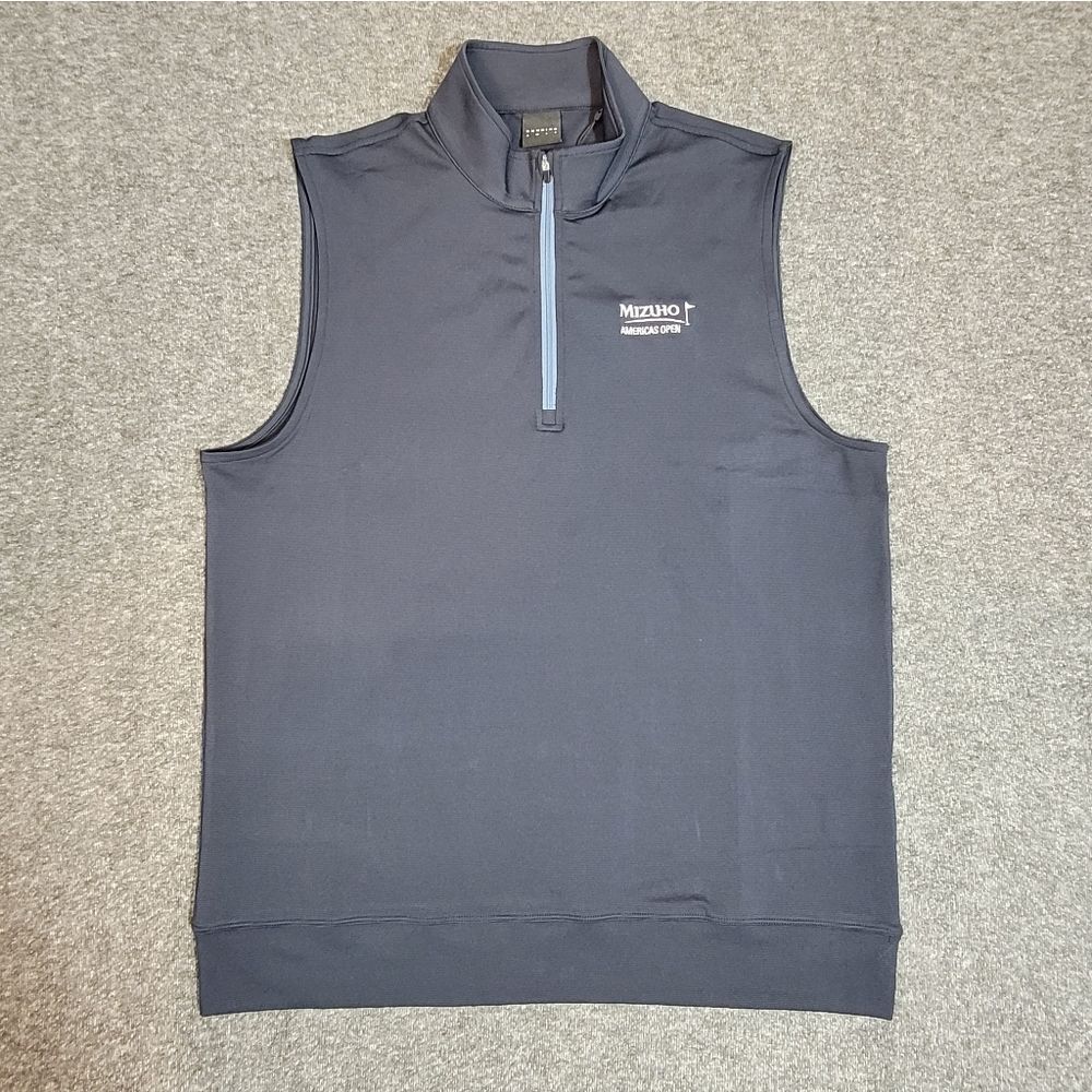 Dunning Golf Mizuho Americas Open Quarter Zip Vest Navy Stretch Performance M